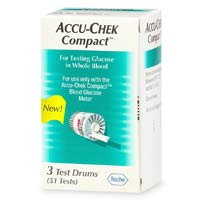 Accu-Chek Compact diabetes test strips (51 strips) 3 drums